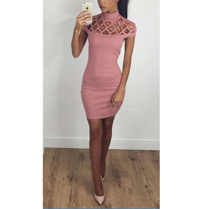 Damer Cut-Out Høj Hals Bodycon Kjole Stilla