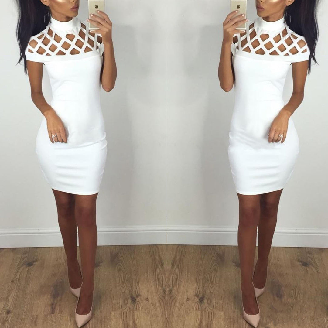 Damer Cut-Out Høj Hals Bodycon Kjole Stilla