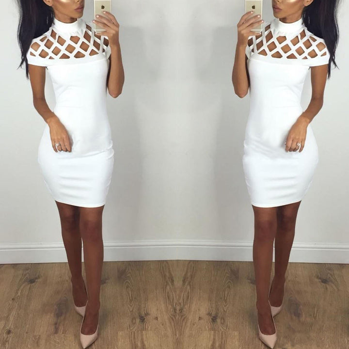 Damer Cut-Out Høj Hals Bodycon Kjole Stilla