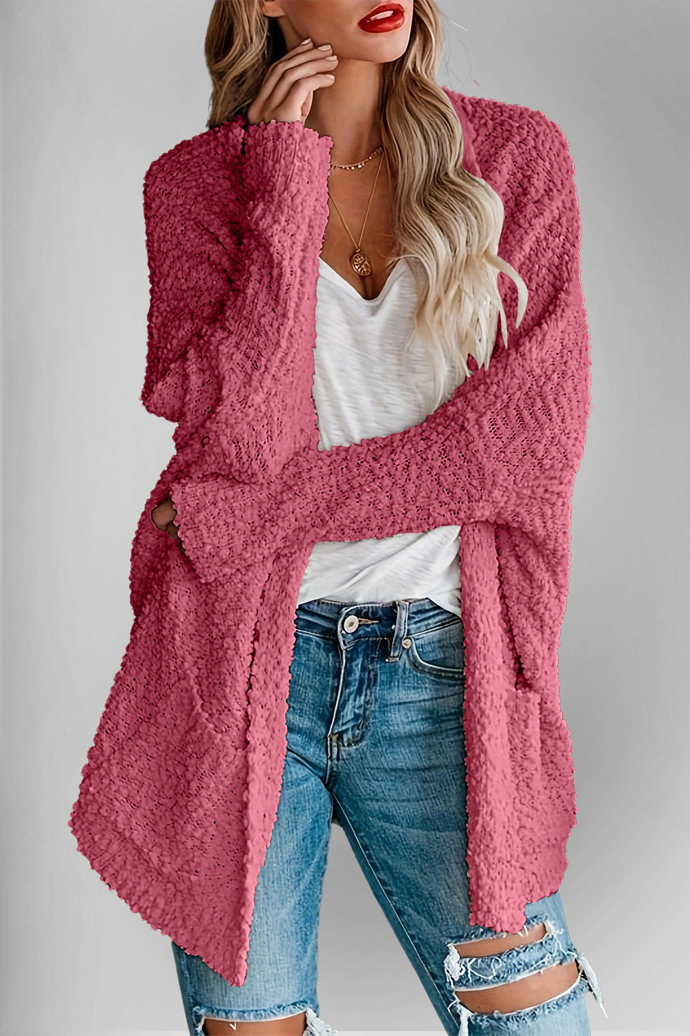 Stilla | Tag Lomme Åben Front Langærmet Cardigan