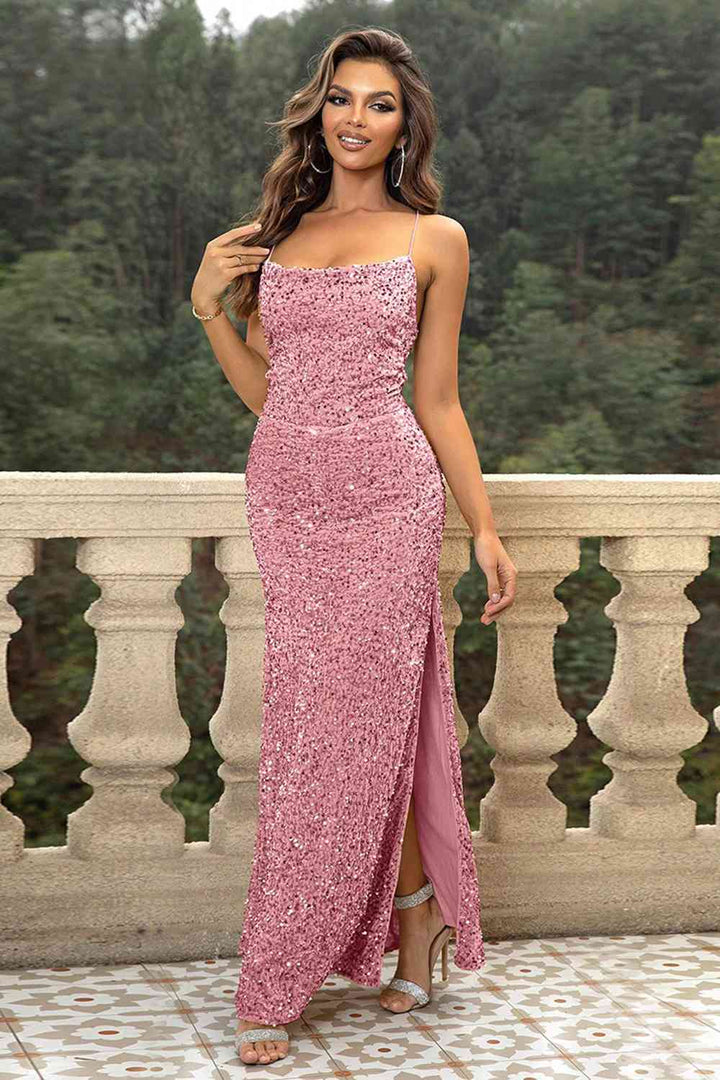 Stilla | Rygfri Split Maxi Kjole