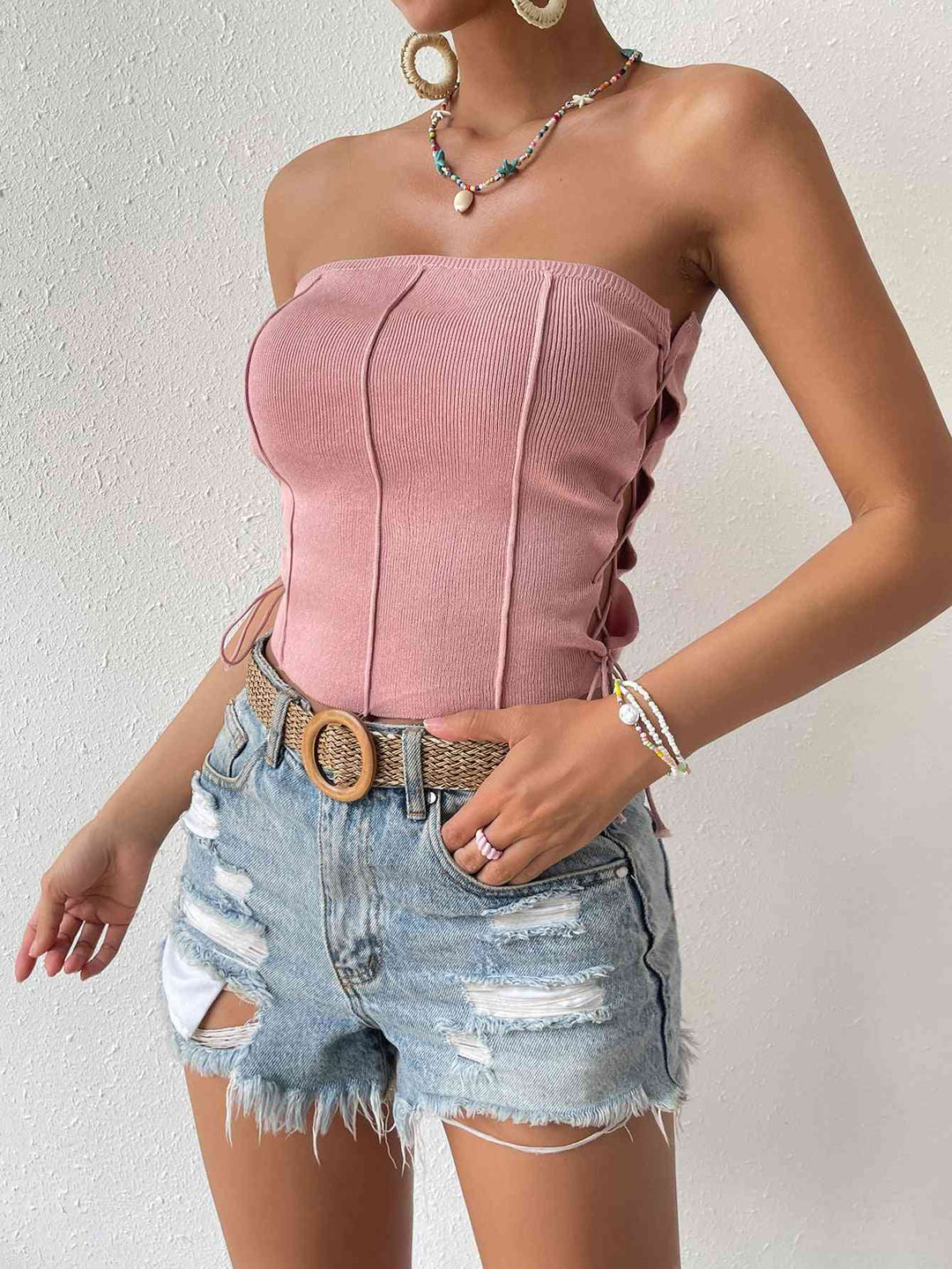 Stilla | Detaljeret Snørebånd Tube Top