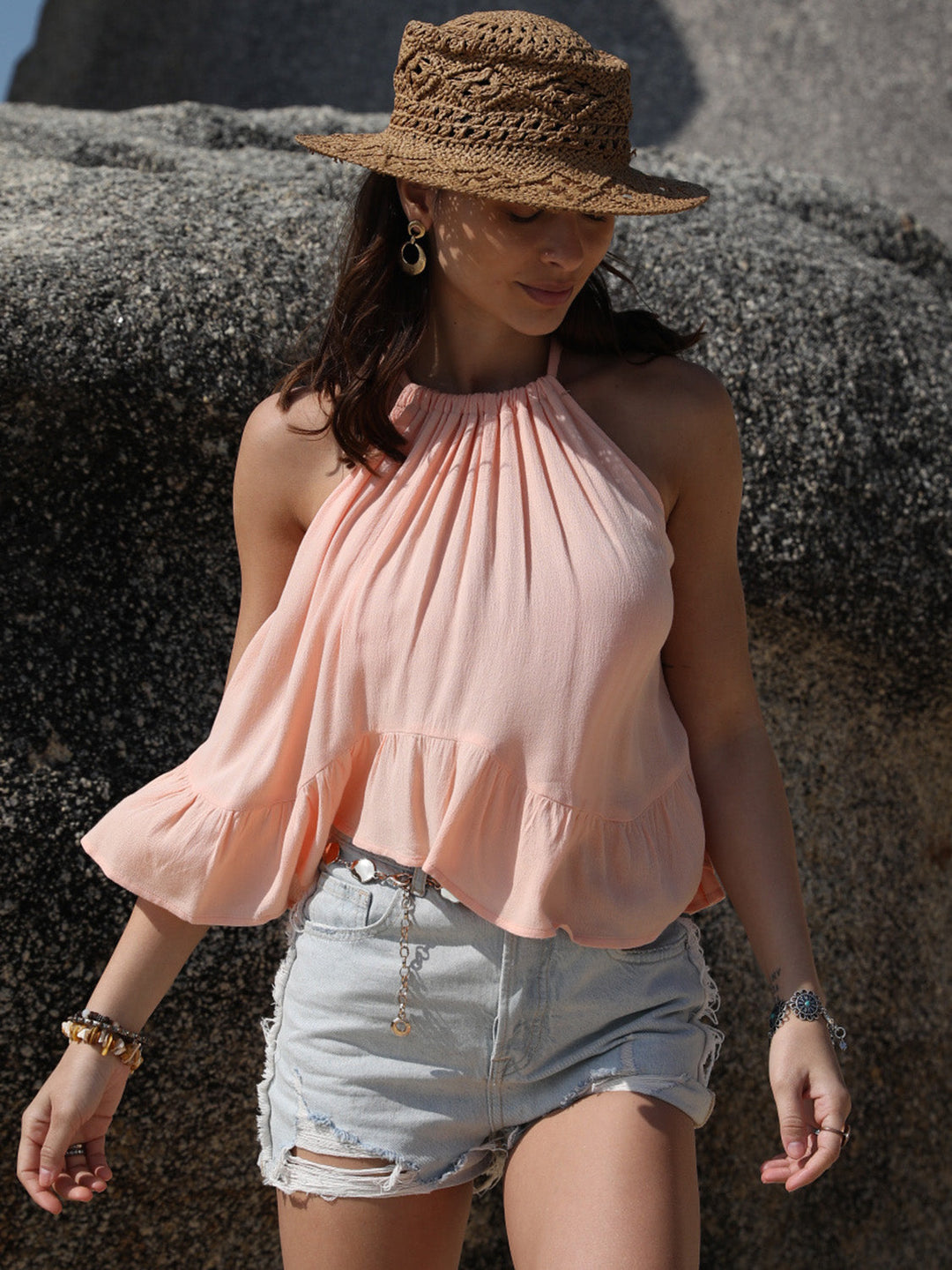Stilla | Peplum Rund Hals Tank