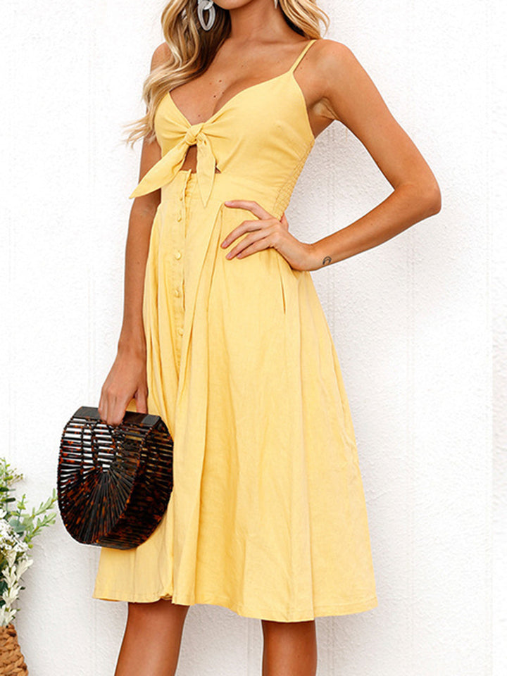 Stilla | Smocked Sweetheart Neck Cami Kjole