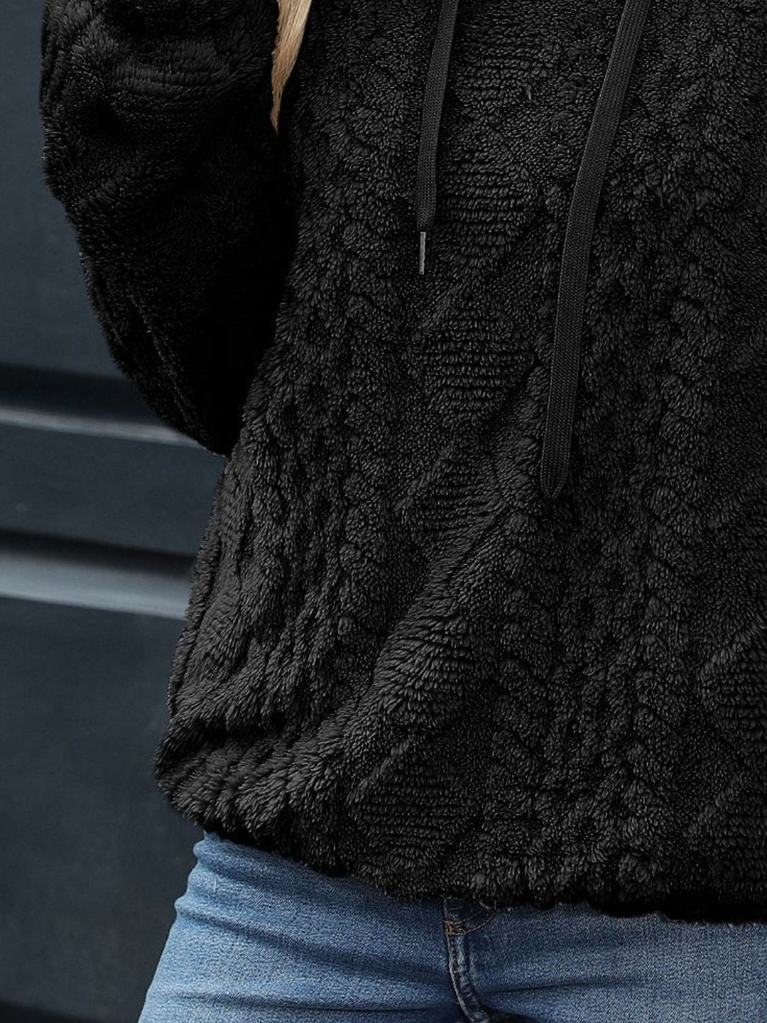 Stilla | Fleece Hættetrøje Med Lange Ærmer og Snøre