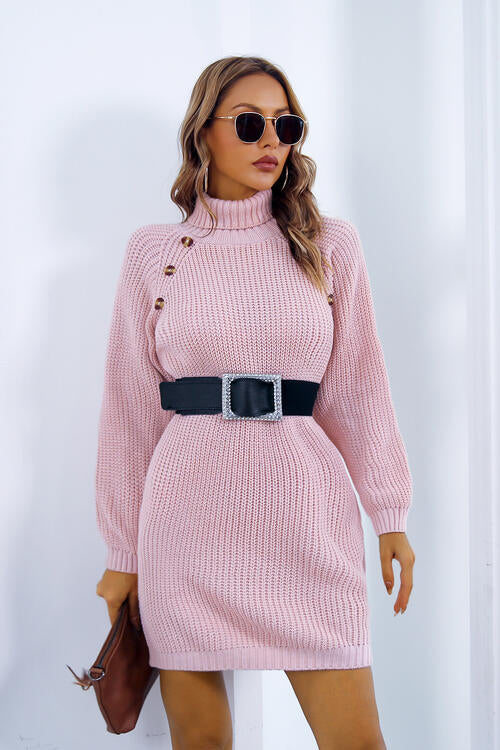 Stilla | Turtleneck Langærmet Sweater Kjole