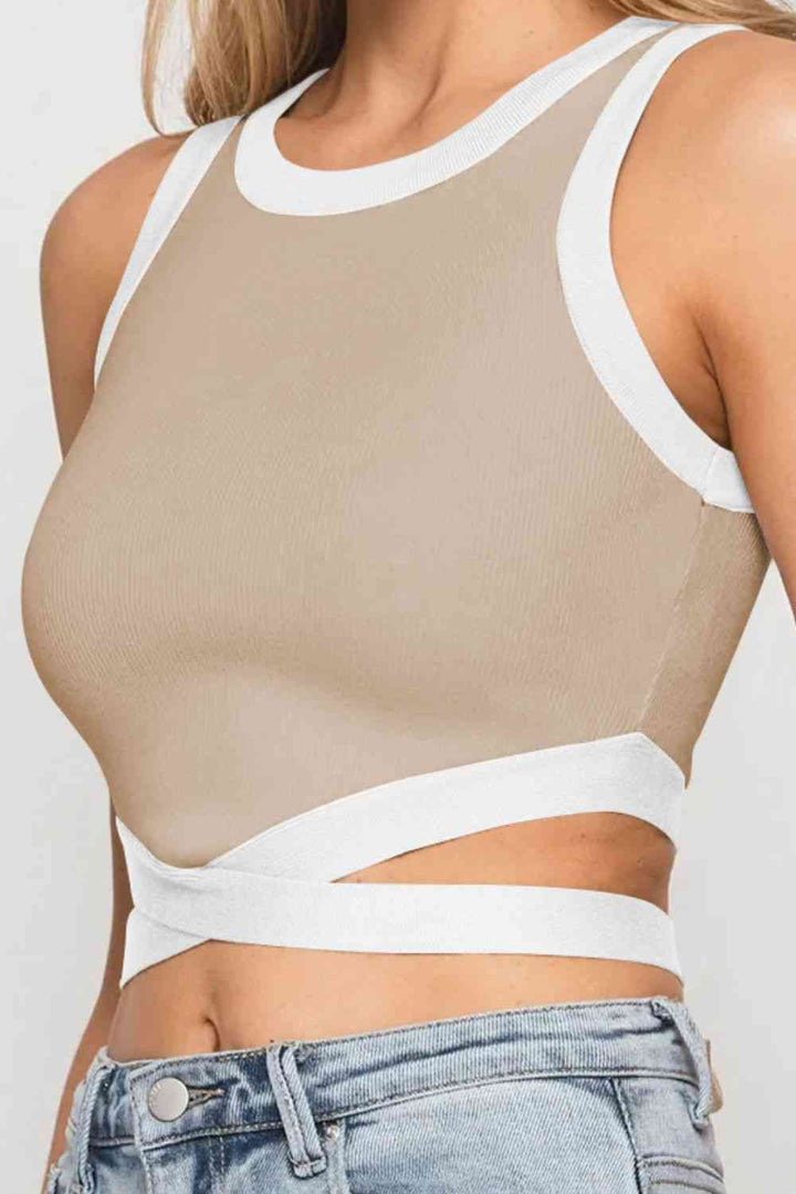 Stilla | Tie Back Rund Hals Tank