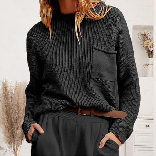 Stilla | Drop Shoulder Sweater Med Lomme