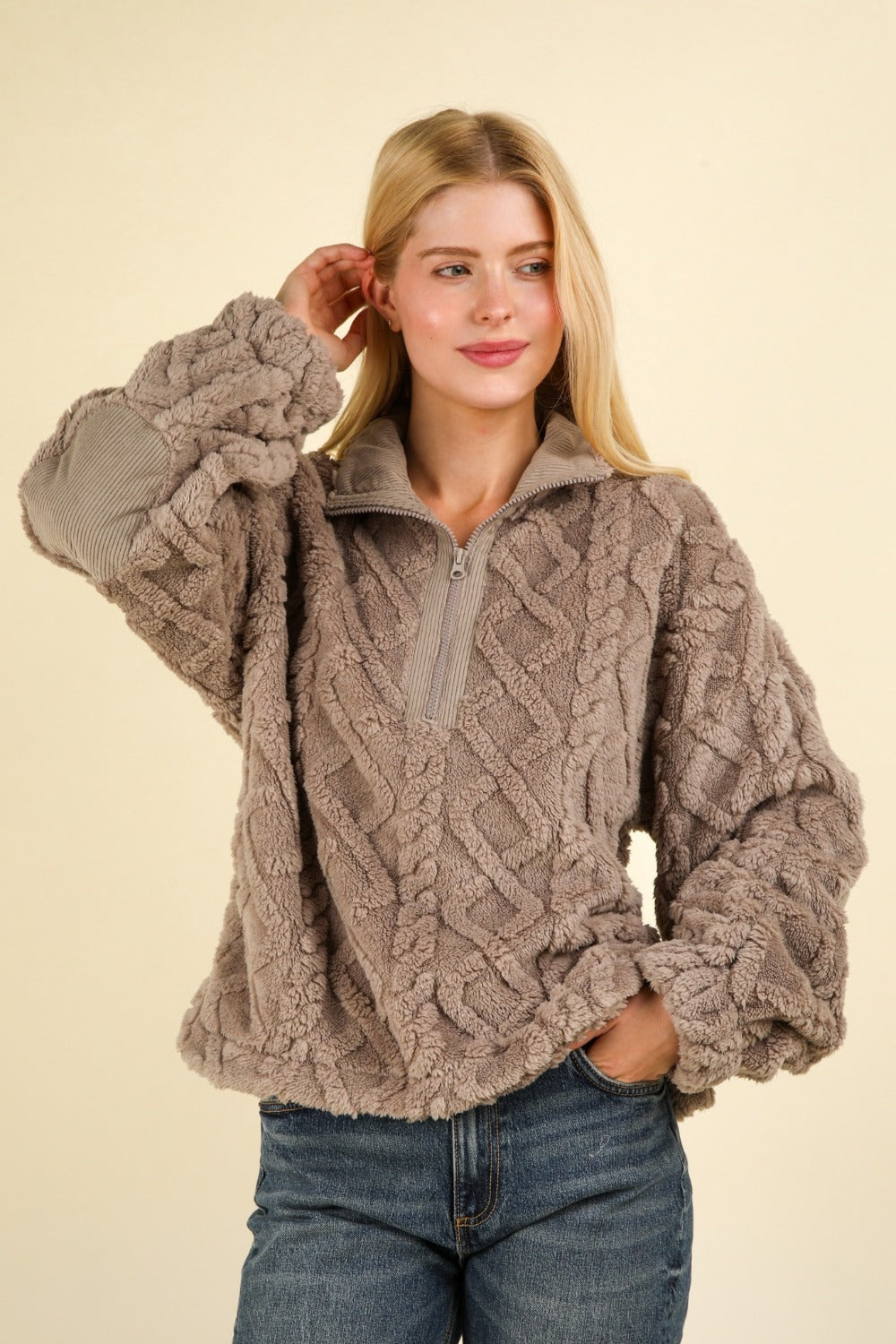 Stilla | Svedjakke Halvlang Med Lunt, Snoet Fleece