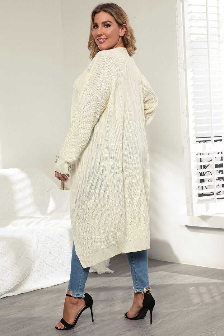 Stilla | Plus Size Åben Front Langærmet Cardigan