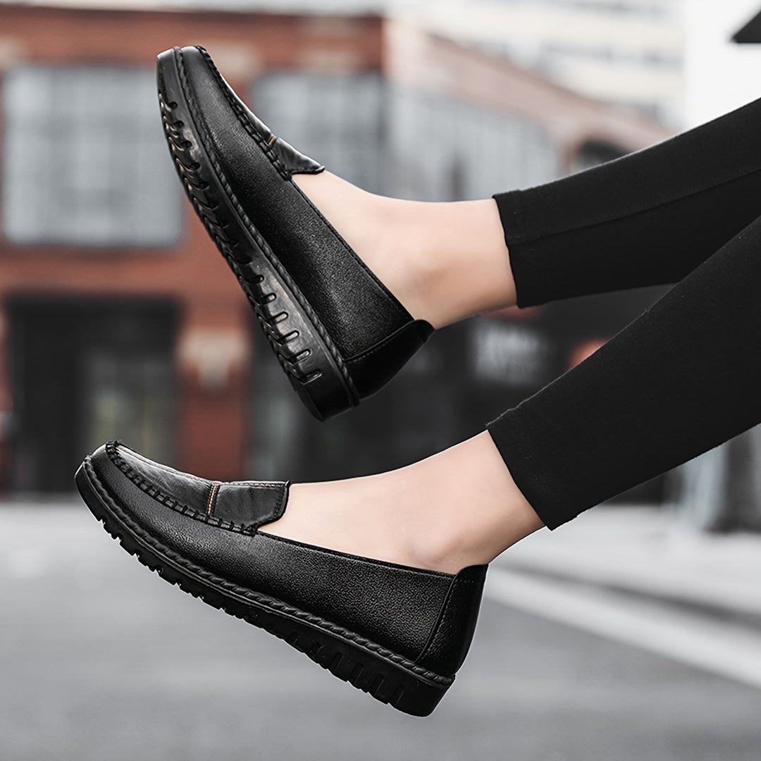 Stilla | Dame Slip on Loafers, Blød Sål, Skridsikre Flade Sko