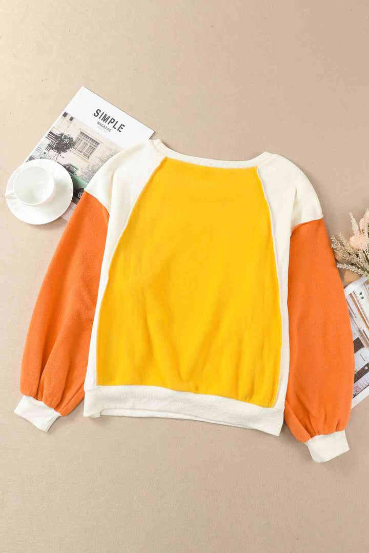 Stilla | Hals Nedsat Skulder Farveblok Sweatshirt