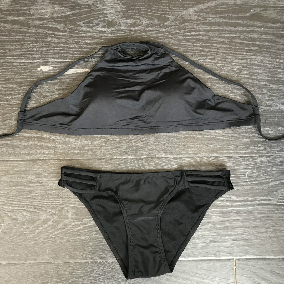 Damer Sporty Bikiniset med høj krave og sideskæringer Skovae