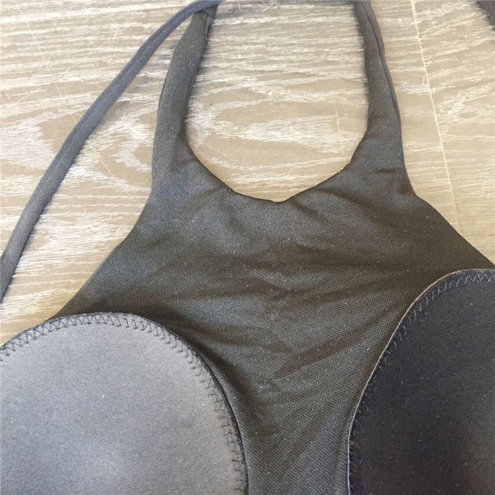 Damer Sporty Bikiniset med høj krave og sideskæringer Skovae