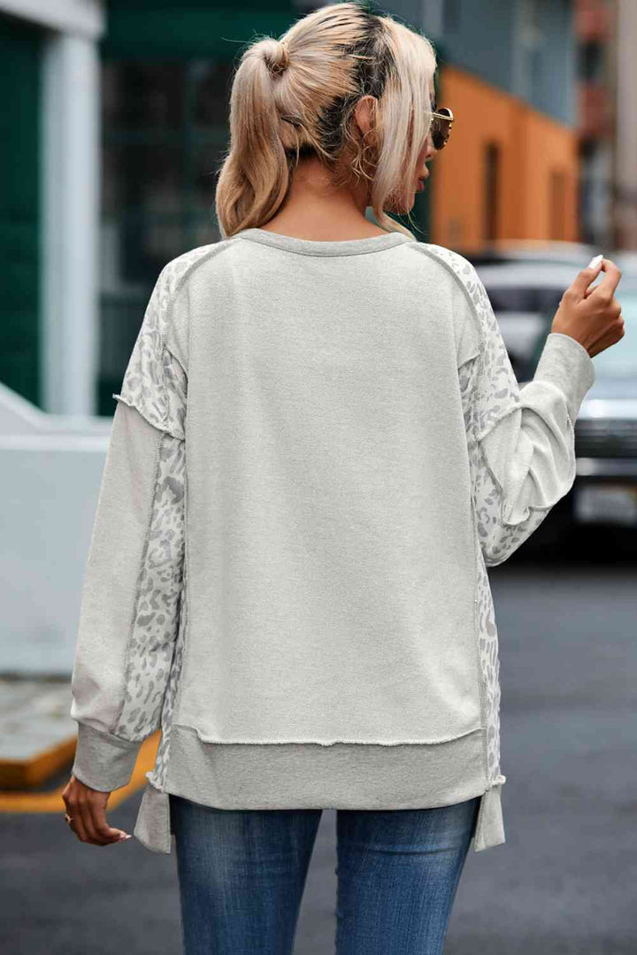 Stilla | Udsat Søm Knap Rund Hals Bluse