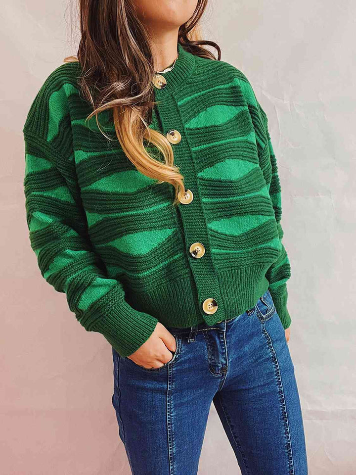 Stilla | Block Knap Front Cardigan