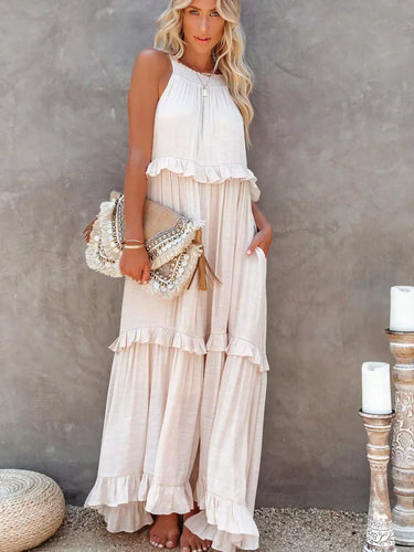 Stilla | Halter Ruffle Max Kjole