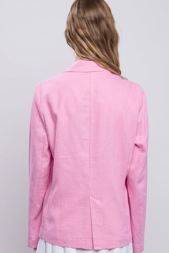 Stilla | Tree One-Button Langærmet Linned Blazer
