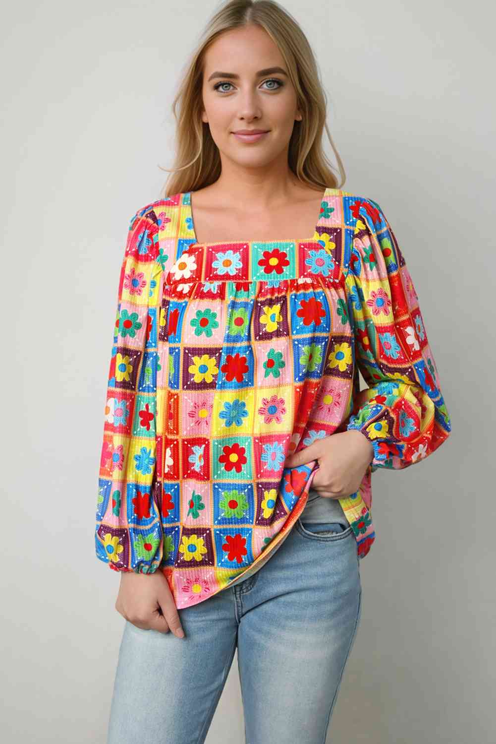 Stilla | Square Neck Ballonærme Top