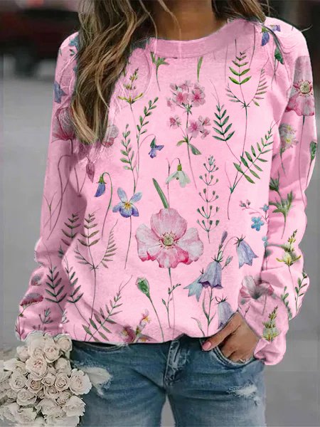 Stilla | Glad Sweater Med Blomstermønster