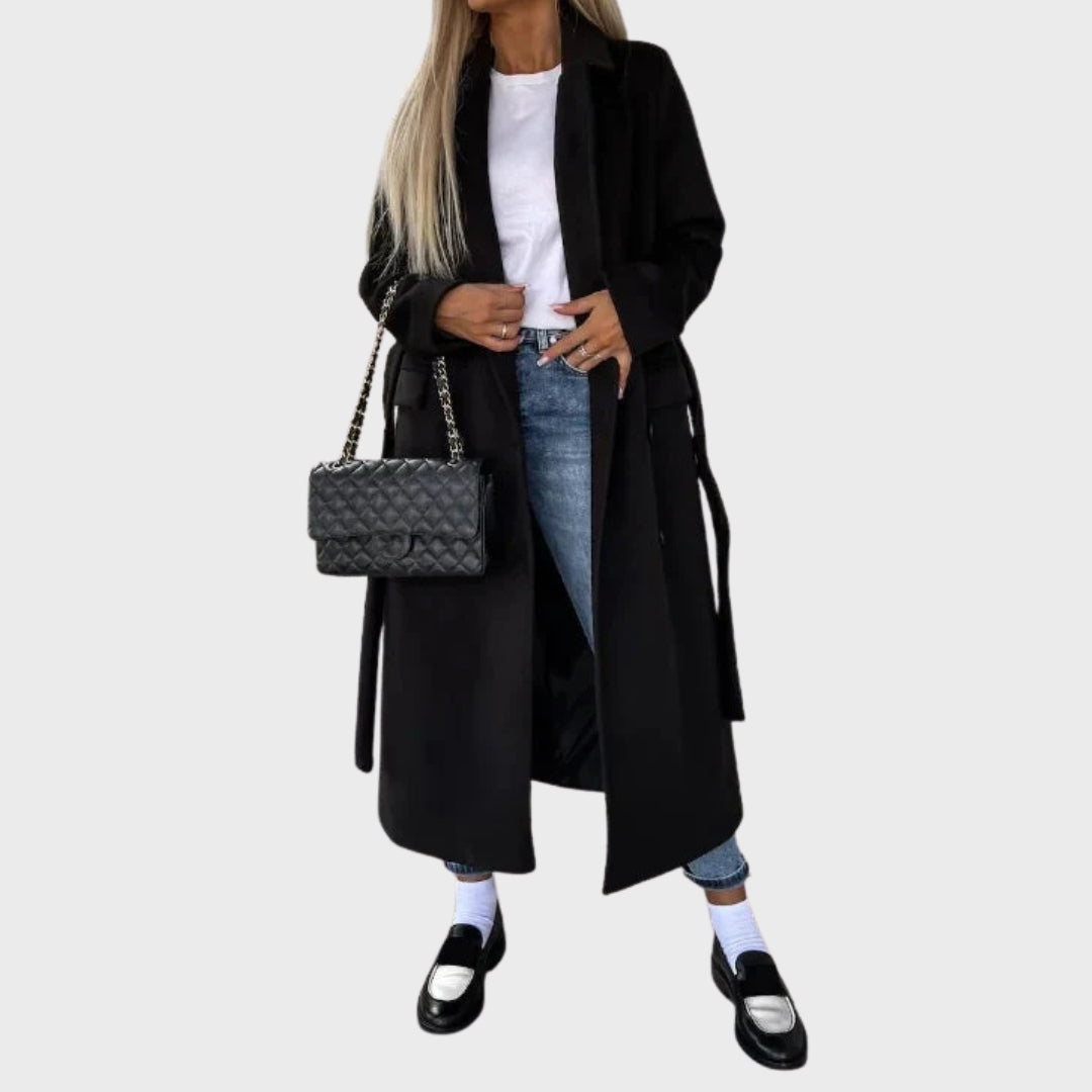 Stilla | Elegant varm lang dobbeltbrystet vinterfrakke