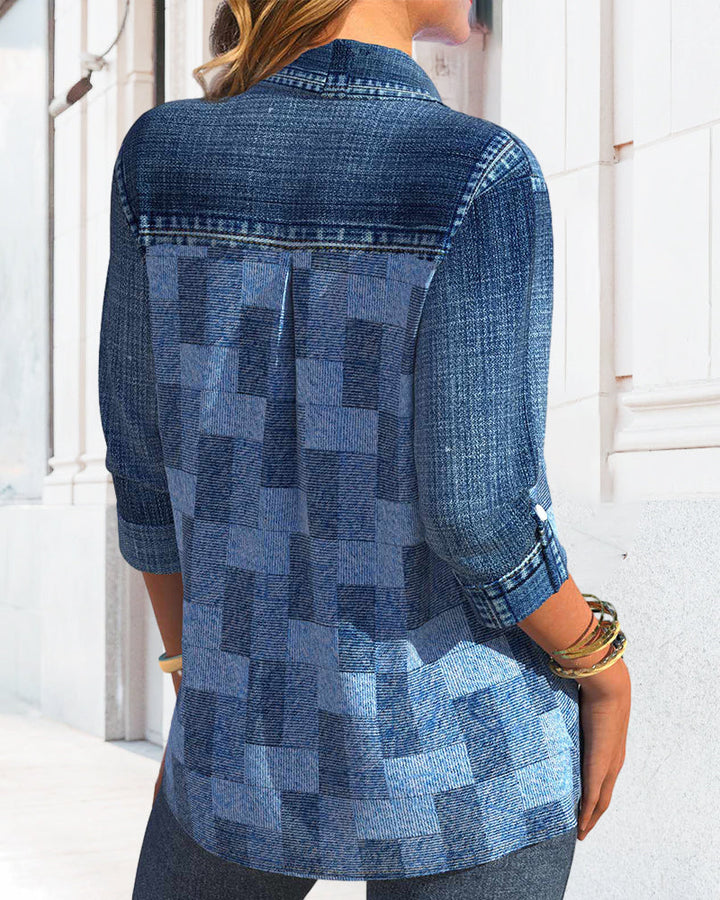 Stilla | Denim Effekt Print