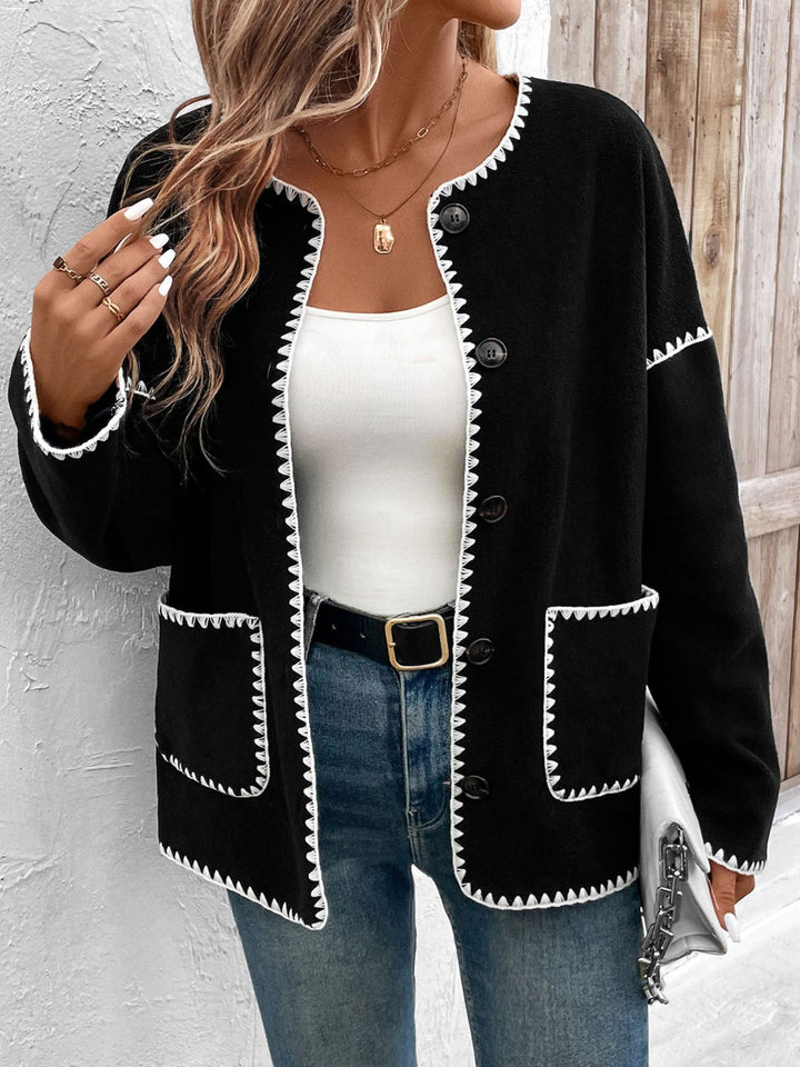 Stilla | Pocketed Contrast Button Up Jacket