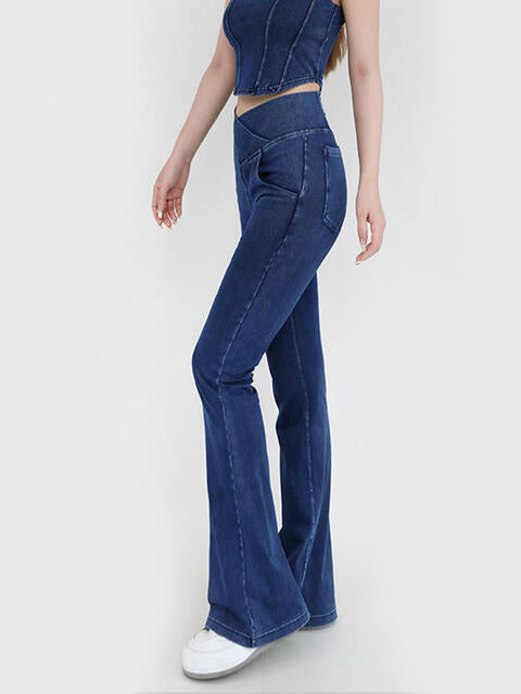 Stilla | Talje Bootcut Jeans Med Lommer
