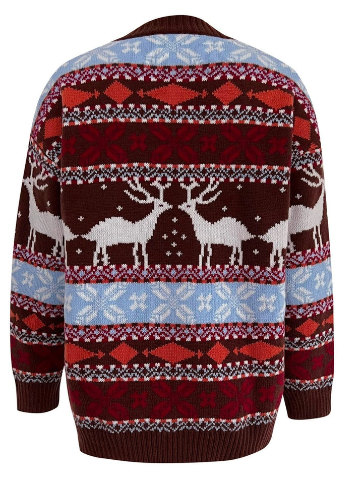 Stilla | Pullover med Rund Geometrisk Halslinje og Faldende Skuldre