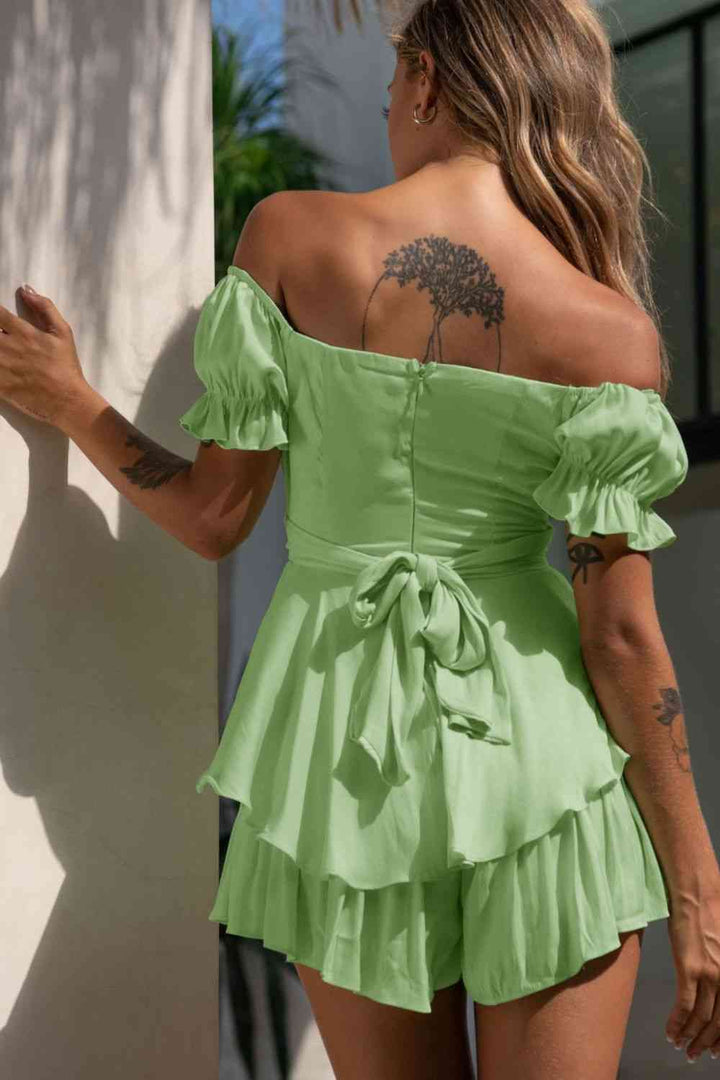 Stilla | Skulder Flounce Ærme Romper