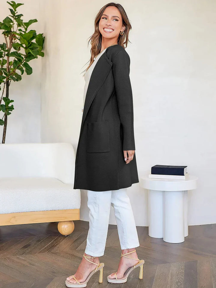 Stilla | Frakke Løs Skæring Knælængde Bred Revers Minimalistisk Design