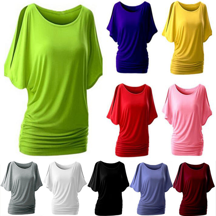Dame afslappet oversized T-shirt med raffinerede flæsedetaljer Skovae