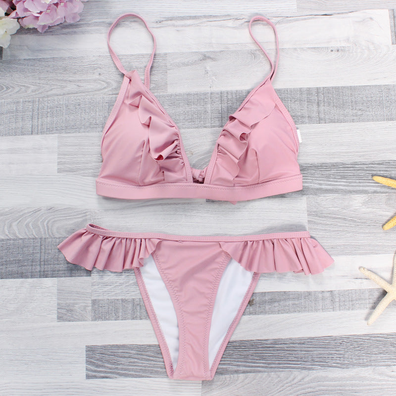 Damebikinier med fine ruffle-detaljer Skovae