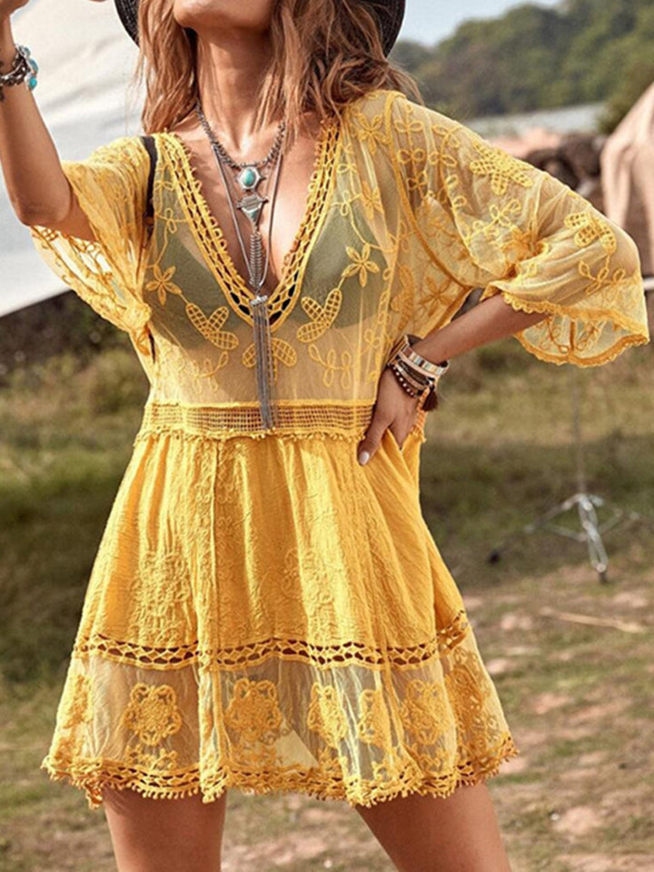 Stilla | Detalje Plunge Cover-up Kjole