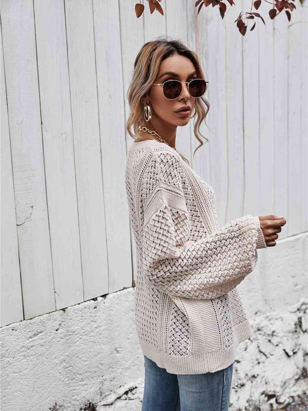 Stilla | Nakke Droppet Skulder Sweater