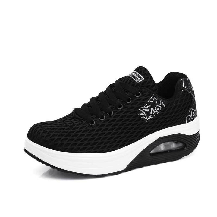 Dame nan åndbart netstof komfort sneakers med luftfjedersystem og ergonomisk kile sål Skovae