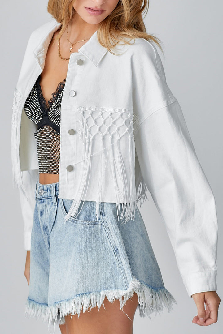 Stilla | Sequin Bog Lange Ærmer Denim Jakke