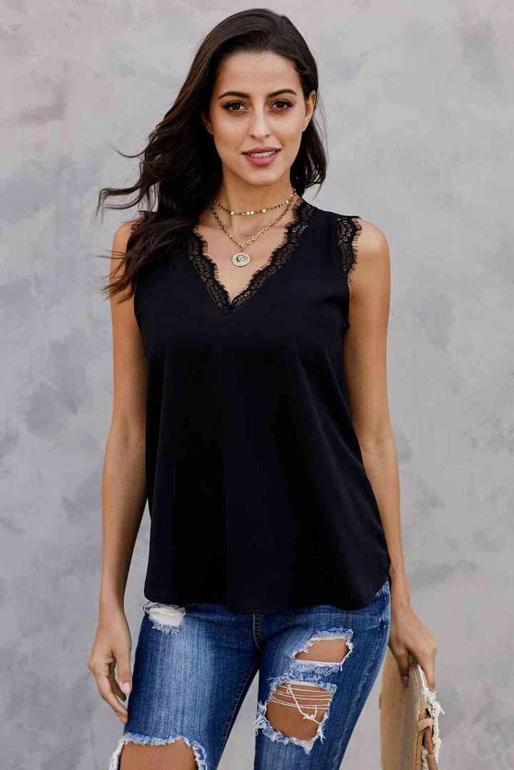 Stilla | Øjenlåg Lace V-hals Tank Top