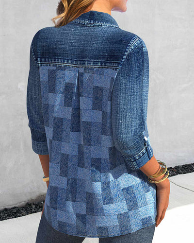 Stilla | Denim Effekt Print