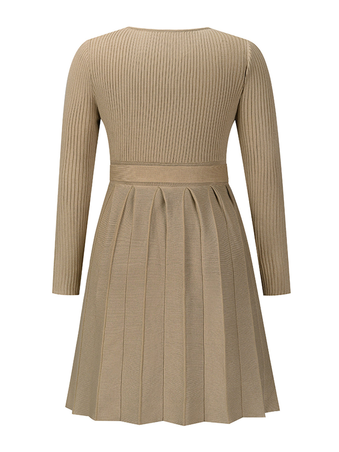 Stilla | Neck Tie Front Plisseret Sweater Kjole