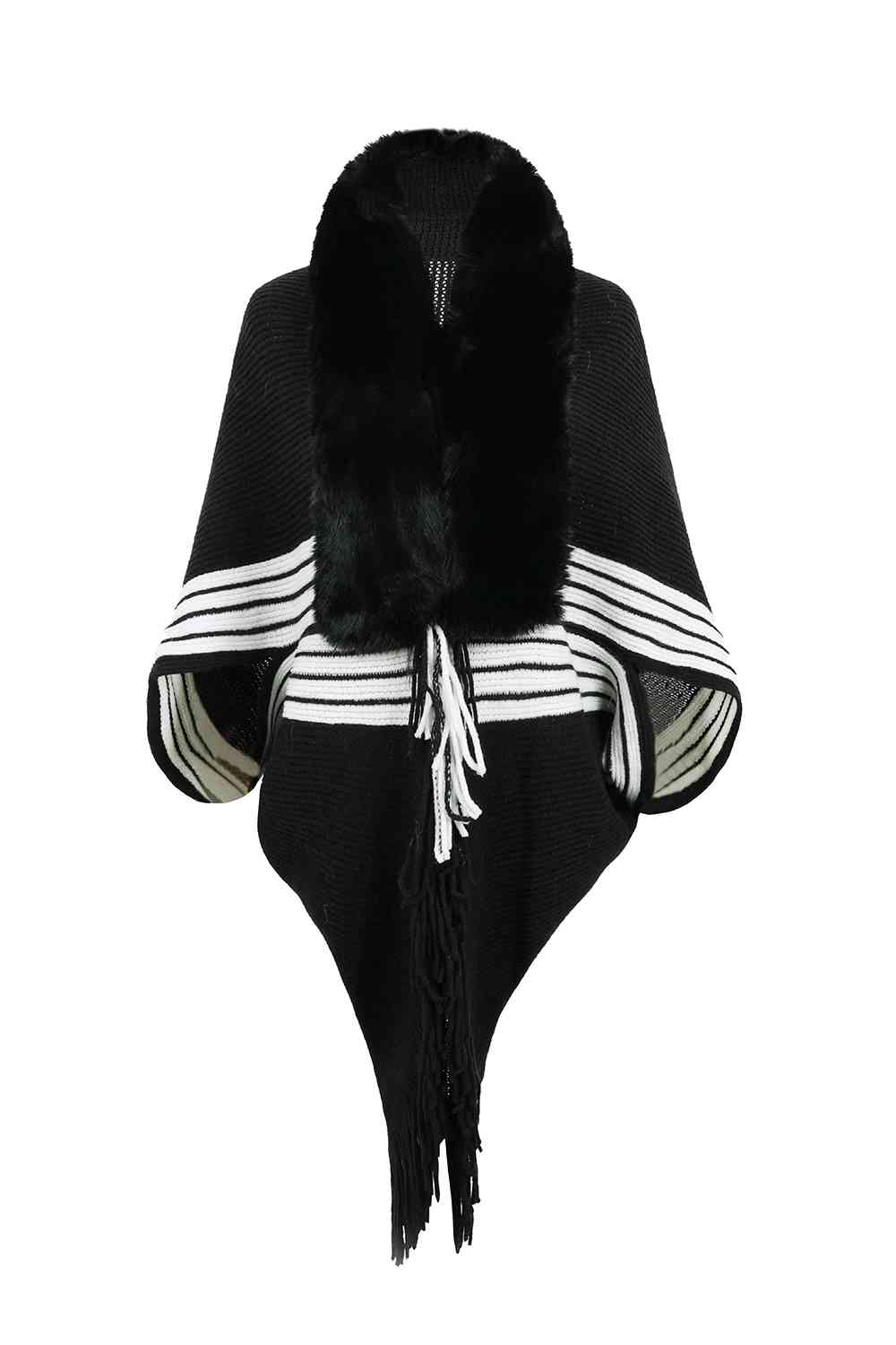 Stilla | Frynse Detalje Langærmet Poncho