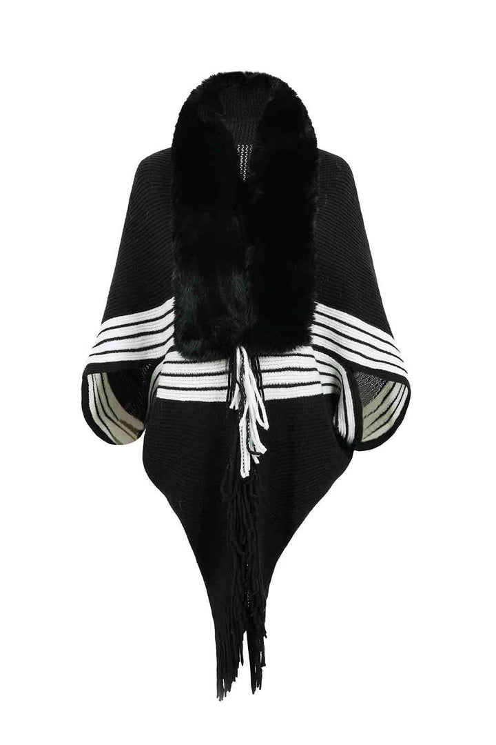 Stilla | Frynse Detalje Langærmet Poncho