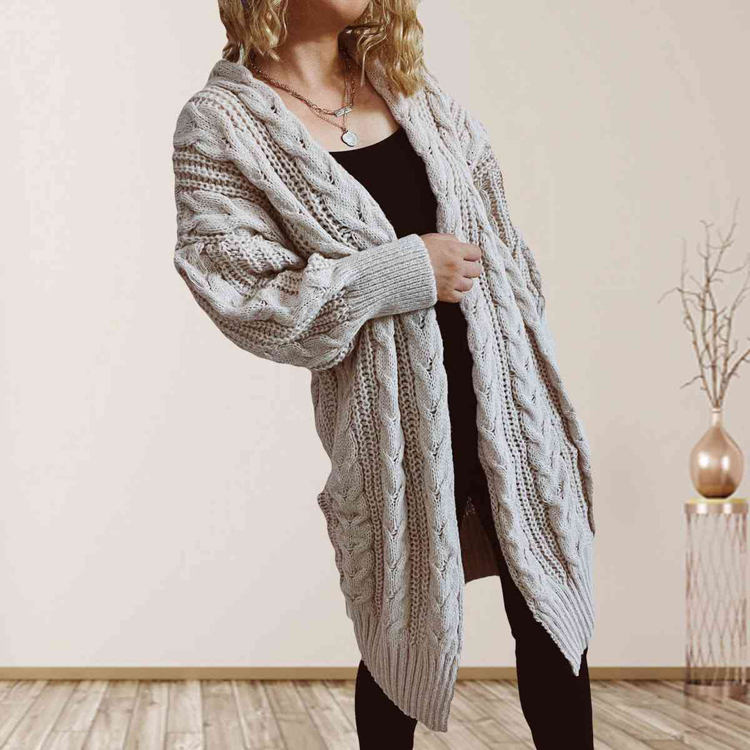 Stilla | Strik Åben Front Nedsat Skulder Cardigan