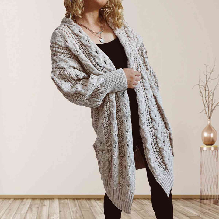 Stilla | Strik Åben Front Nedsat Skulder Cardigan