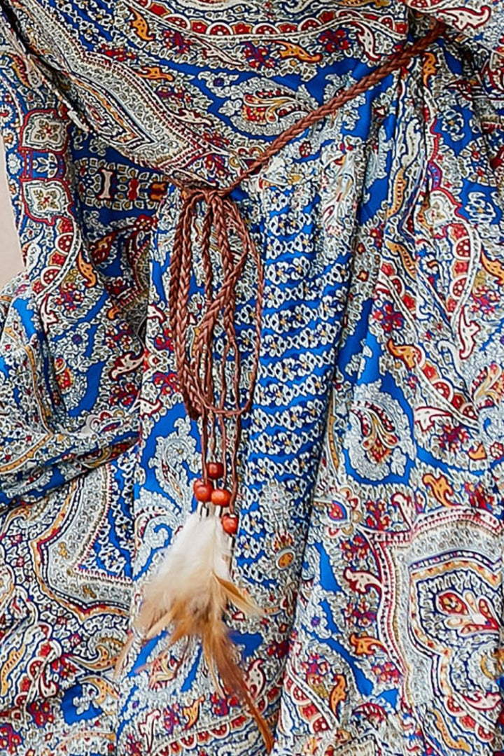 Stilla | Størrelse Printet Mock Neck Knappet Maxi Kjole
