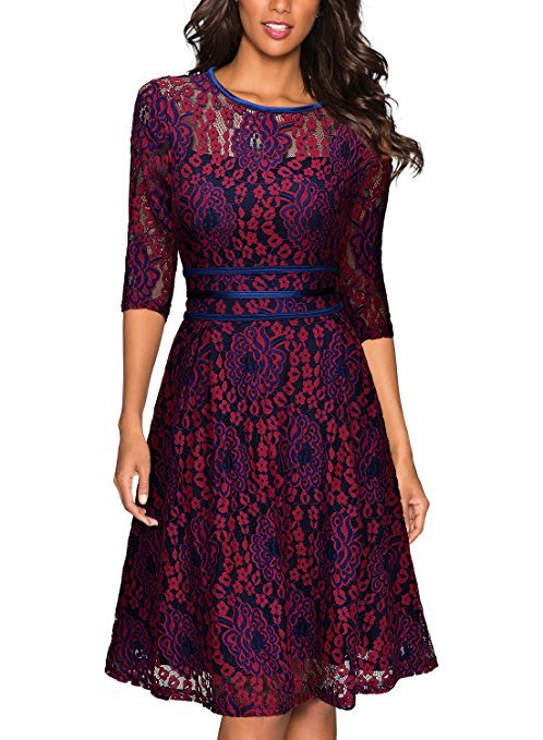 Dame Spids Fit-and-Flare Kjole Stilla
