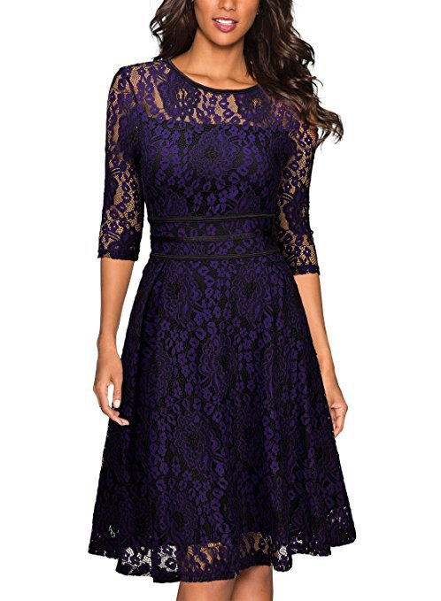 Dame Spids Fit-and-Flare Kjole Stilla