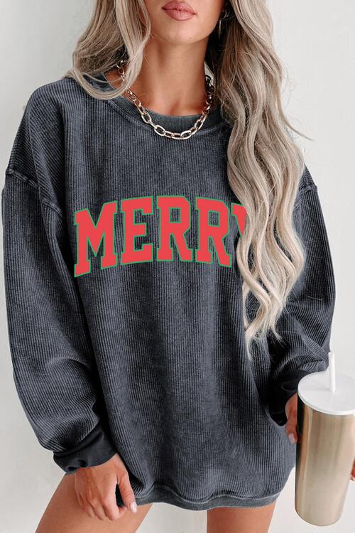 Stilla | Ribbede Rund Hals Langærmet Sweatshirt