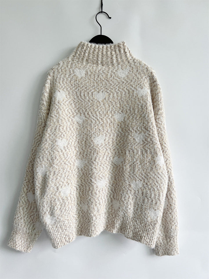 Stilla | Heathered Turtleneck Drop Shoulder Sweater