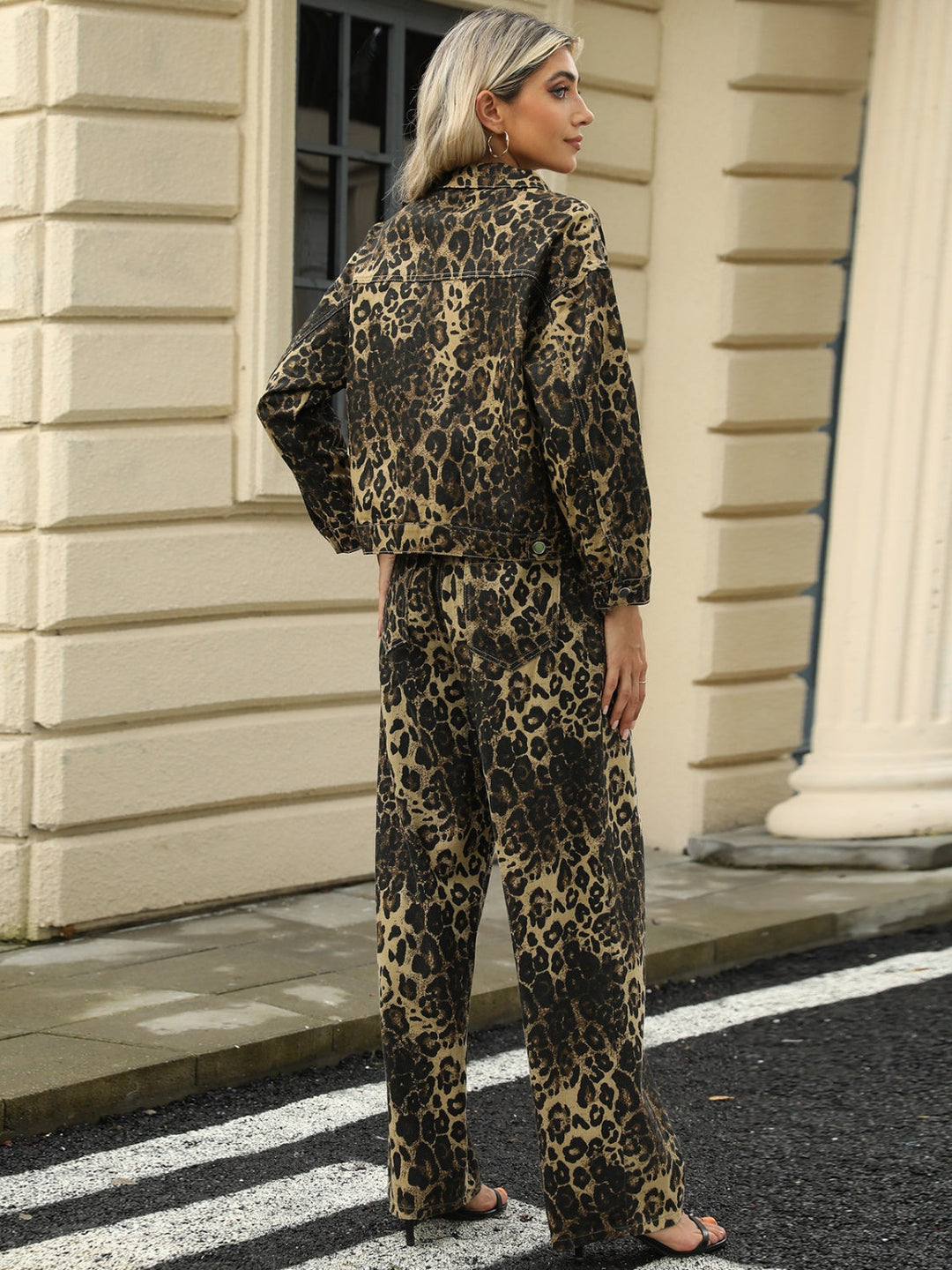Stilla | Leopard Langærmet Denimjakke